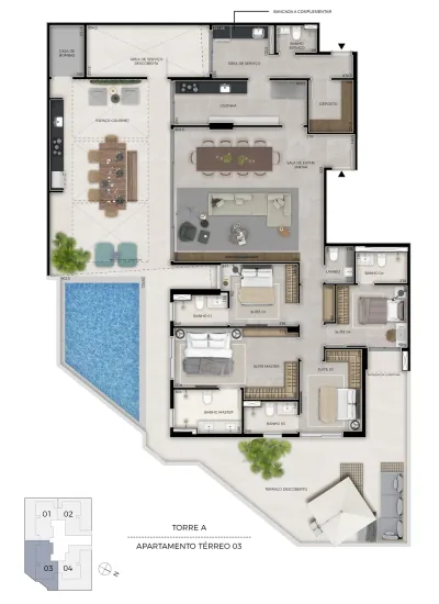 Planta garden Torre A 319m²