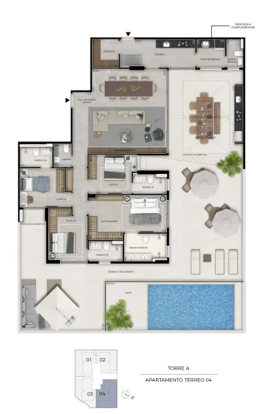 Planta garden Torre A 329m²