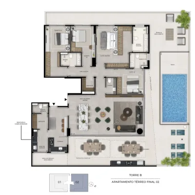 Planta garden Torre B 371m²