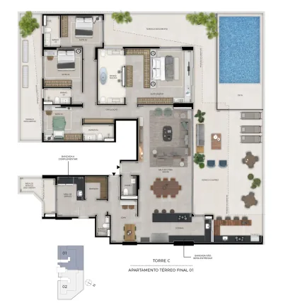 Planta garden Torre C 411m²