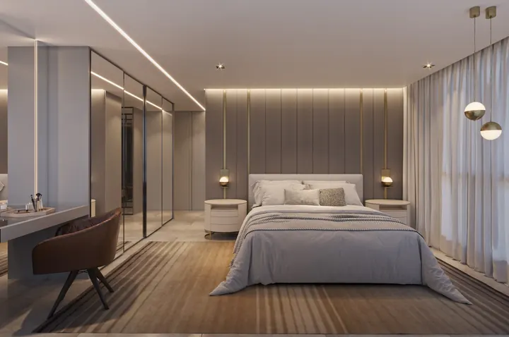 Suíte master do apartamento garden em Águas Claras